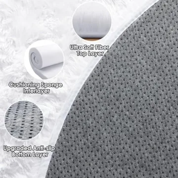 ONASAR Plush Round Rug for Kids Bedroom Cozy Home Decor