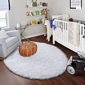ONASAR Plush Round Rug for Kids Bedroom Cozy Home Decor