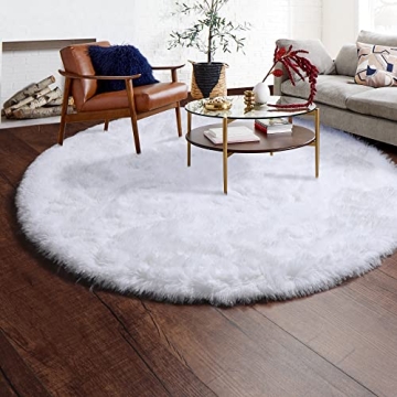 ONASAR Plush Round Rug for Kids Bedroom Cozy Home Decor