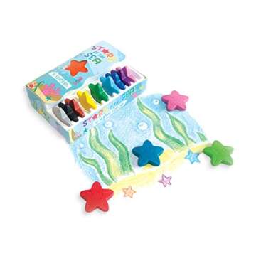 Ooly Stars of the Sea Crayon - Starfish-Shaped Wax Crayons - Set of 16 - Ages 3+