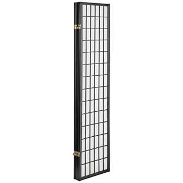 ORE International 4-Panel Shoji Screen Room Divider, Black