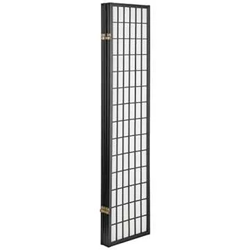 ORE International 4-Panel Shoji Screen Room Divider, Black