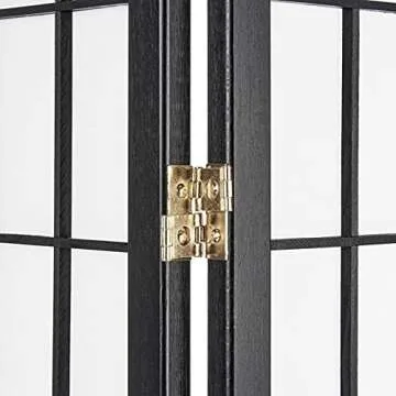 ORE International 4-Panel Shoji Screen Room Divider, Black