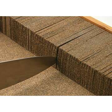 Deluxe KNIFEdock Knife Drawer Organizer - Large Bamboo In-Drawer Kitchen Knife Storage Insert - Space-Saving Cork Composite Knife Block, Easy Access and Organization for Your Knives