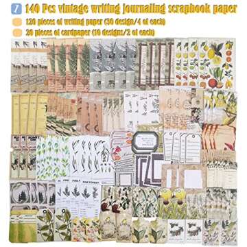 260 Pieces Vintage Scrapbooking Supplies Aesthetic Scrapbook Stickers for Journaling, Junk Journal, Scrapbook Paper Bullet Journals Supplies for Planner, Gift Package Cottagecore Decor Collage Craft