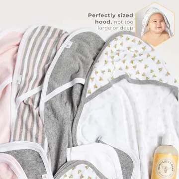 Burts Bees Baby Infant Hooded Towels A-Bee-C Organic Cotton, Unisex Bath Essentials and Newborn Nece...