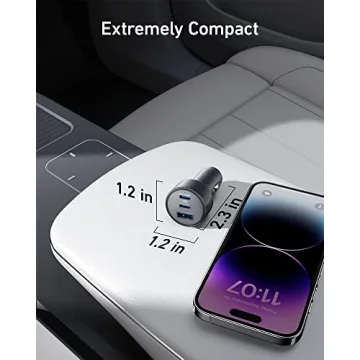 Anker 67W Compact Fast Car Charger | 3 Ports for iPhone and More