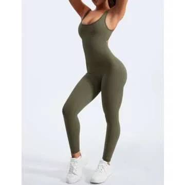 YEOREO Sleeveless Jumpsuits for Women - Olive Green