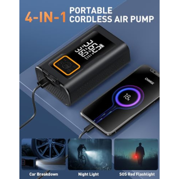 Compact 150 PSI Tire Inflator with Digital Gauge