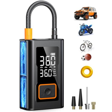 Compact 150 PSI Tire Inflator with Digital Gauge