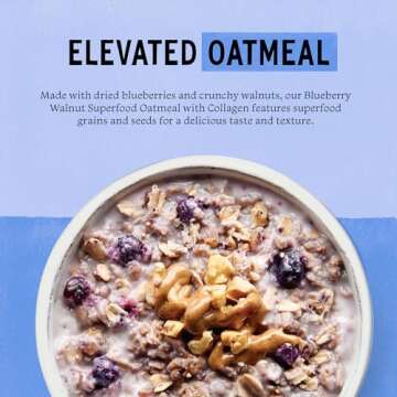 Purely Elizabeth Collagen Oatmeal Blueberry Walnut - Gluten-Free, Organic & Nutritious