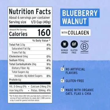 Purely Elizabeth Blueberry Walnut Collagen Oatmeal