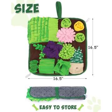 CiyvoLyeen Snuffle Mat for Dogs and Cats Succulent Small Pets Treat Toy Dog Enrichment Toys Dog Puzzle Slow Eating Mat Foraging Mat for Rabbit Pig Stress Relief Puppy Birthday Gift for Pet