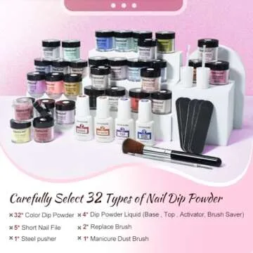 Openlive Dip Nail Powder Kit - 32 Colors for DIY Manicures