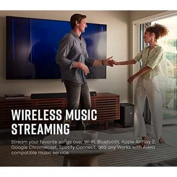 Polk MagniFi Max AX 5.1.2 Channel Sound Bar with 10" Wireless Subwoofer, Dolby Atmos and DTS:X Certified, Polk's Patented VoiceAdjust & SDA Technologies, Easy Setup, Black