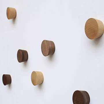 myKimono 3 Piece Natural 3 PCS, Natural Wooden Coat Hooks, Wall Mount Single Hat Bag Hooks, Decorative Cone Hooks (Black walunt)