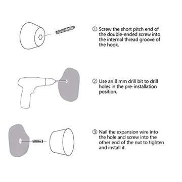 myKimono 3 Piece Natural 3 PCS, Natural Wooden Coat Hooks, Wall Mount Single Hat Bag Hooks, Decorative Cone Hooks (Black walunt)