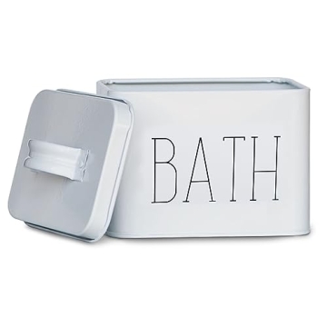 Lola Creates Co Farmhouse Bathroom Organizer - Stylish White Decorative Storage for Feminine Product...