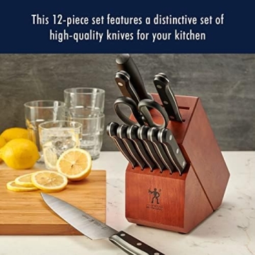 HENCKELS 12-pc Knife Set with Walnut Block & Mastery Design