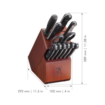 HENCKELS 12-pc Knife Set with Walnut Block & Mastery Design
