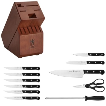HENCKELS 12-pc Knife Set with Walnut Block & Mastery Design