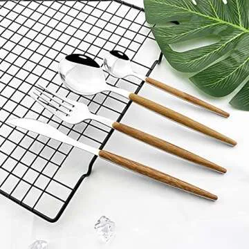 Elegant JASHII 20-Piece Stainless Steel Cutlery Set