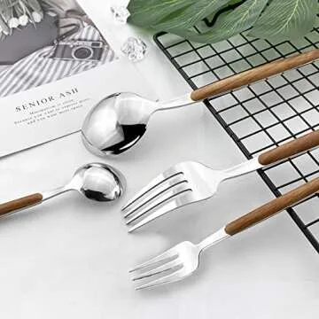 Elegant JASHII 20-Piece Stainless Steel Cutlery Set