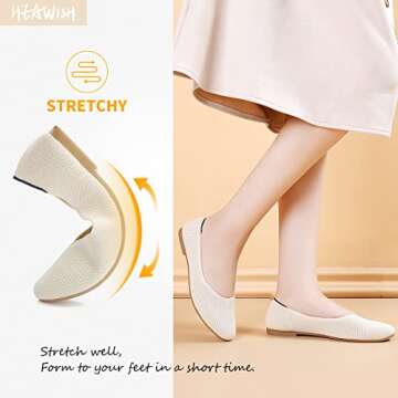 HEAWISH Women’s Beige Ballet Flats - All-day Comfort and Style