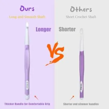 Yarniss Large Ergonomic Crochet Hooks Set, Big Crochet Hooks for Chunky Yarn Size 8.0mm 10.0mm 12.0mm 15.0mm 20.0mm