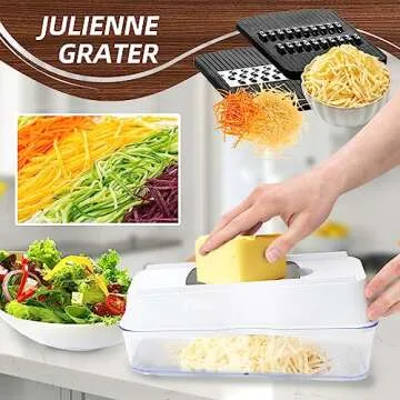 Lifeeverkeep Mandoline Slicer - Vegetable Slicer with 5 Blades, Spiralizer Veggie chopper, Food Chopper with Container, Slicer, Cutter