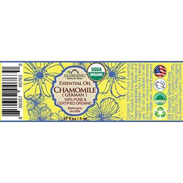 100% Pure German Chamomile Essential Oil - Organic, Steam Distilled & Relaxing Aroma