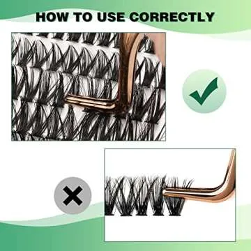 Lash Clusters 300pcs Individual Lashes 50D 0.07D Curl 14mm DIY Eyelash Extension KEYYOU Large Tray Volume Soft&Natural Cluster Lashes(50D-0.07D,14）