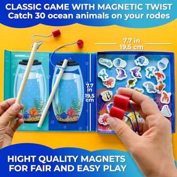 QUOKKA Magnet Game for Kids 3-5 - Fishing Game Kids Ages 4-8 - Travel I Road Trip I Plane I Car Ride...