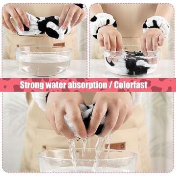 Shindel 6PCS Makeup Headband Set, Bow Hair Bands with Wristbands Coral Fleece Face Wash Headbands for Women Spa Makeup Shower Skin Care Yoga