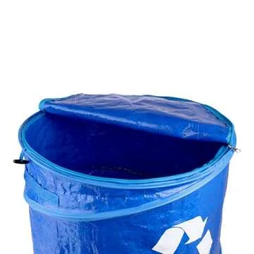 Coghlan's Pop-Up Campsite Trash and Recycling Bin, 2-Pack Combo, Tear-Resistant Polyethylene, 29.5 Gallon Volume (Black/Blue)