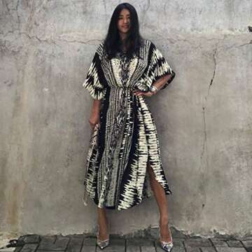 Bsubseach Kaftan Dresses for Women 2025 Plus Size Swimsuit Cover Up Tie Dye Caftan Maxi Dress Lounge...