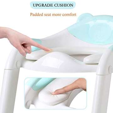 Fedicelly Potty Training Seat Ladder Toddler,Potty Seat Toilet Boys Girls,Kids Toilet Training Seat Step (Blue)