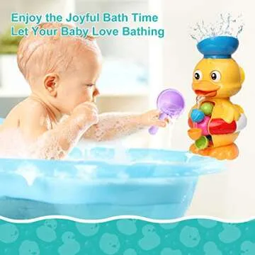 Sitodier Bath Bathtub Toys for Toddlers 18+ Months | Duck Bathtub Toys with Rotatable Waterwheel/Eye...