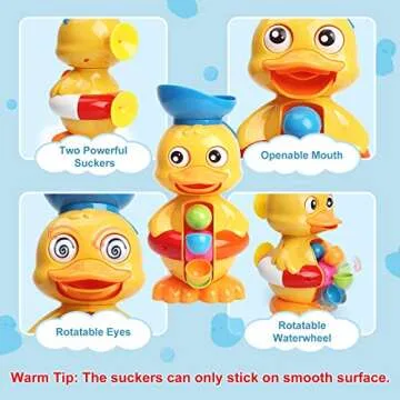 Sitodier Duck Bath Toy with Waterwheel for Toddlers