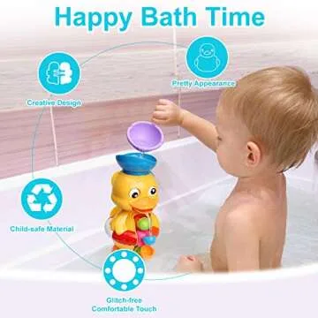 Sitodier Duck Bath Toy with Waterwheel for Toddlers