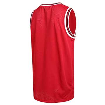 DEHANER Blank Basketball Jersey for Men Unisex Fathers Mesh 70s 80s 90s 00s 10s Hip-Hop Tank Tops,Wh...