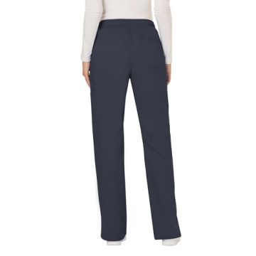 WW Revolution by Cherokee Women's Mid Rise Moderate Flare Drawstring Pant Petite, Pewter, XX-Small P...