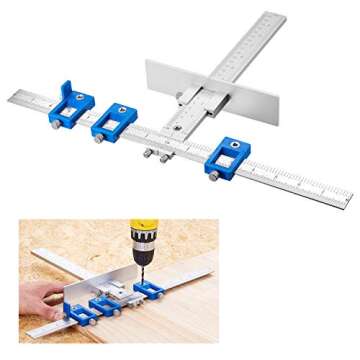 TOURACE Cabinet Hardware Jig for Handles and Knobs Aluminum Alloy Drill Guide Sleeve Drawer Pull Woo...