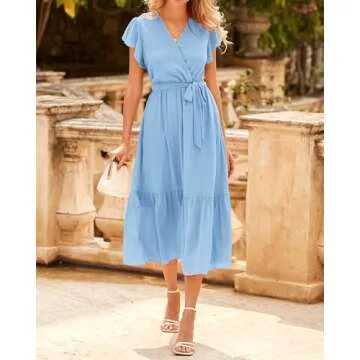 BTFBM Women Floral A-Line Midi Dress – Perfect Summer Style