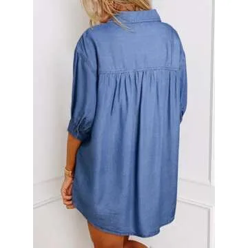 Stylish Ladies Button Down Denim Shirt for Spring