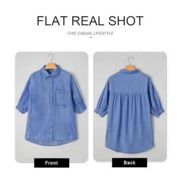 Stylish Ladies Button Down Denim Shirt for Spring