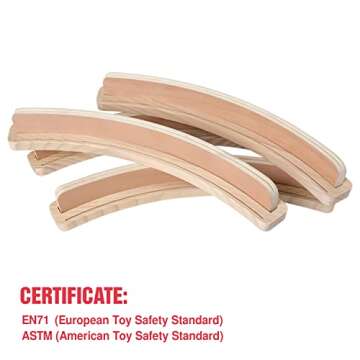 GOTHINK Set of 4 - Cruved Playing Card Holder for Kids Adult Seniors 2 Slot Solid Wood Cards Holders for Playing Cards 14 x 1.6 x 1.8 Inch Non Slip Card Deck for Bridge Canasta Strategy Card Games