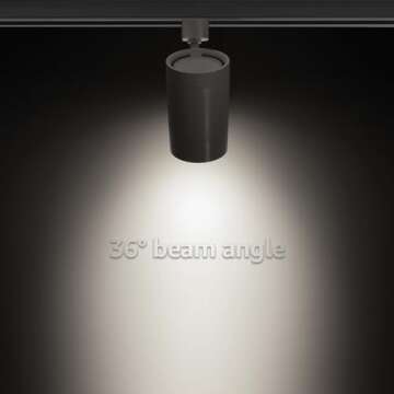 LEONLITE 17.5W Commercial LED Track Light Heads, Ultra Bright H Track Light Head, 36° Dimmable Adjustable Tilt Angle Track Lighting Fixture, CRI90, 4000K Cool White, Matte White, ETL, Pack of 4