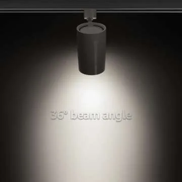 LEONLITE 17.5W Commercial LED Track Light Heads, Ultra Bright H Track Light Head, 36° Dimmable Adjustable Tilt Angle Track Lighting Fixture, CRI90, 4000K Cool White, Matte White, ETL, Pack of 4