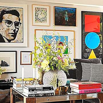 Magcolor Small Glass Round Vase for Weddings,Ribbed Crystal Glass Vase,Events, Decorating, Arrangements, Flowers, Office or Home Décor, Pack of 1 (6.9“ Tall 6.9“ Wide)